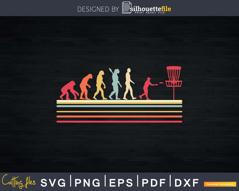 Disc Golf Evolution Funny Sports Svg Png Dxf Cut Files