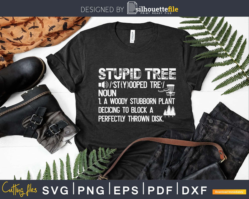 Disc Golf Frisbee Golfing Stupid Tree Definition Svg Png