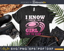 Disc Golf Girl Funny Golfing Lover Player Svg Png Dxf Cut