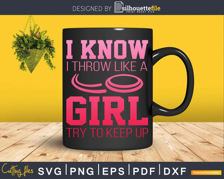 Disc Golf Girl Funny Golfing Svg Dxf Cricut Cut Files