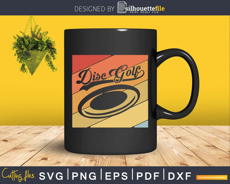 Disc Golf In Retro Vintage Style Frisbee Svg Png Dxf Cut