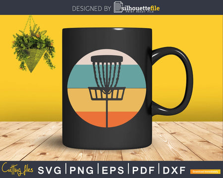 Disc Golf Retro Basket Svg Png Dxf Cut Files