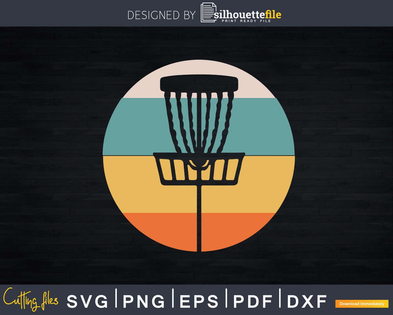 Disc Golf Retro Basket Svg Png Dxf Cut Files