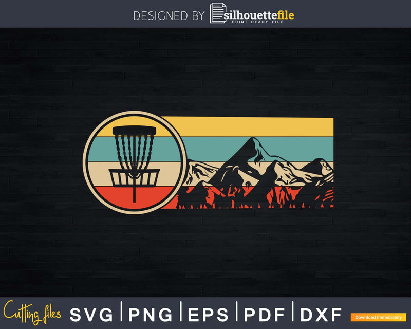 Disc Golf Retro Vintage Style Svg Png Dxf Cut Files