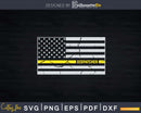 Dispatcher 911 Thin Gold Line Flag Svg T-shirt Design