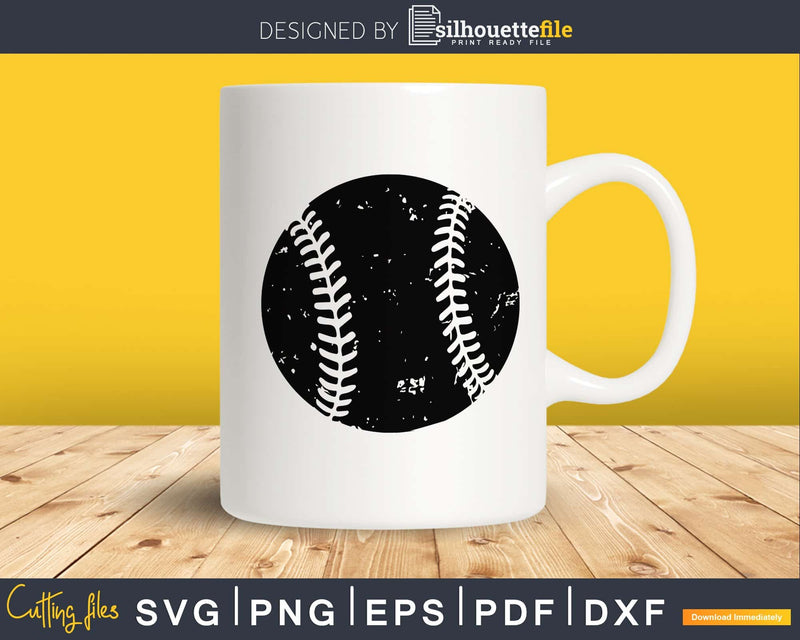 Distressed baseball silhouette svg png digital files