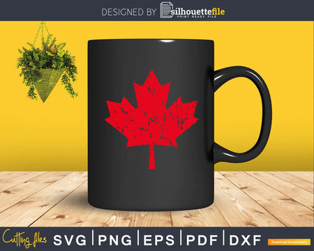Distressed Canadian Maple Leaf svg cricut cut files