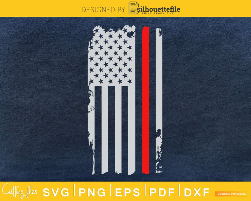 Distressed Patriot American Thin Red Line Firefighter Flag
