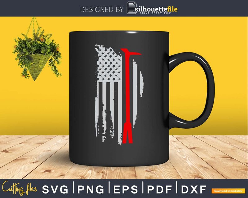 Distressed Patriot Hook Thin Red Line American Flag