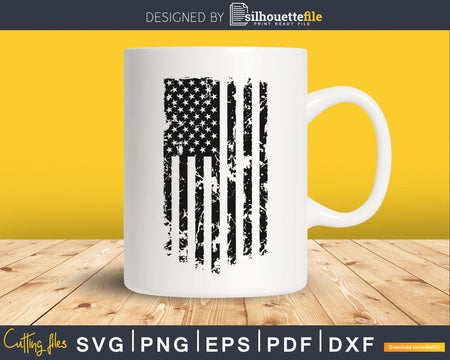 Distressed US Flag silhouette svg cricut digital files