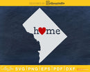 District of Columbia DC Home Heart Native Map svg cricut