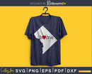 District of Columbia DC Home Heart Native Map svg cricut
