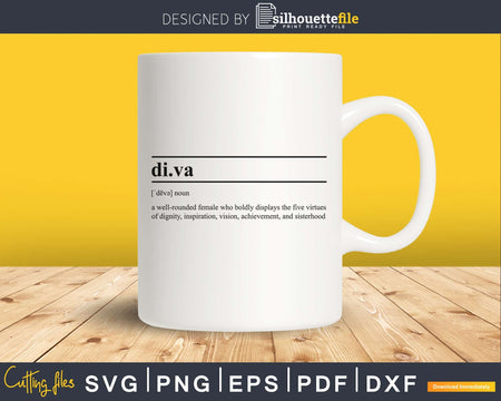 Diva definition svg printable file