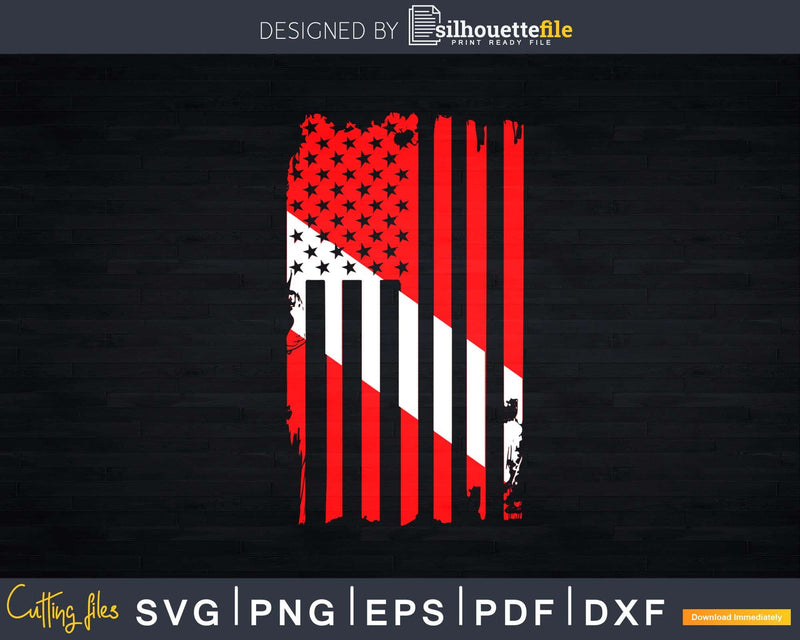 Diver Down Flag American Png Svg Dxf Cut Files