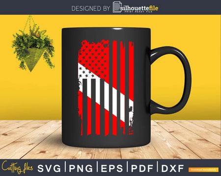 Diver Down Flag American Png Svg Dxf Cut Files