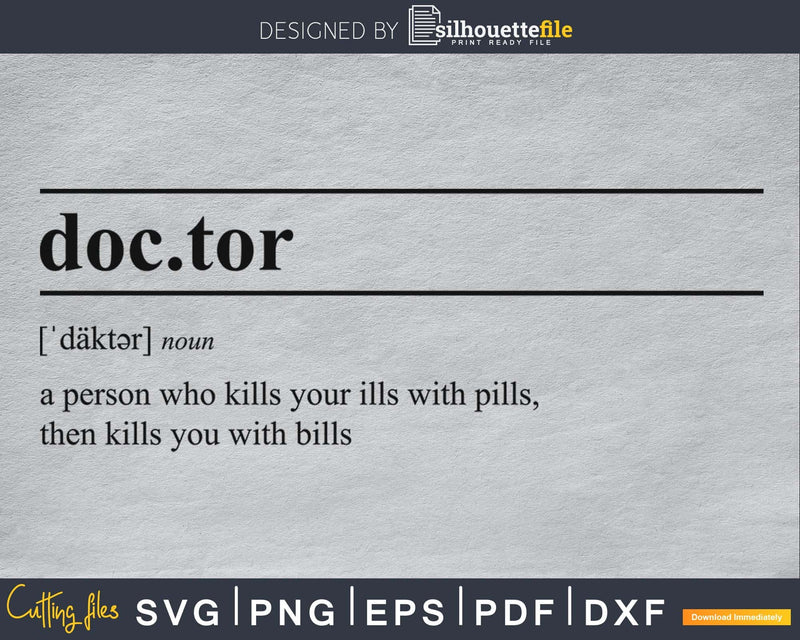 Doctor definition svg printable file