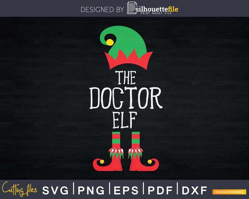 Doctor Elf Matching Family Christmas Party Pajama Svg Png