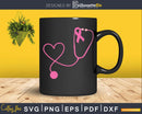 Doctor Nurse Heart Love Pink Ribbon Cute Breast Cancer Svg