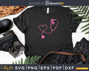 Doctor Nurse Heart Love Pink Ribbon Cute Breast Cancer Svg