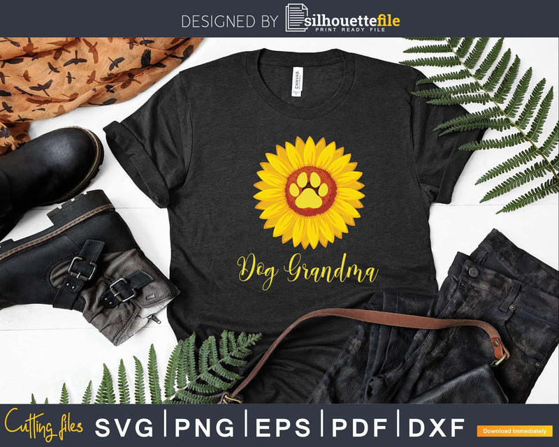 Dog Grandma Sunflower Svg Png Print-Ready Files