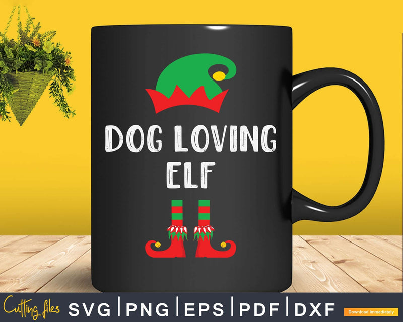 Dog Loving ELF Christmas Svg T-Shirt Design