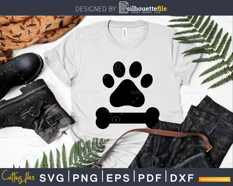 Dog Paw Print SVG cricut craft printable cut files