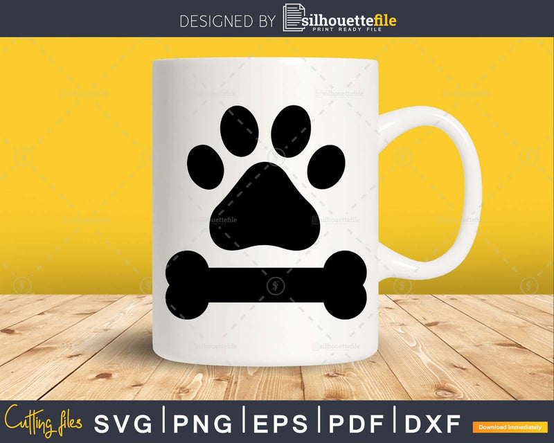 Dog Paw Print SVG cricut craft printable cut files