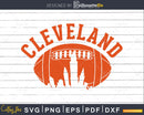 Downtown Ohio Cleveland Skyline Football svg png dxf