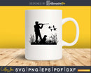 Duck hunter dog flying duck silhouette digital cutting