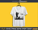 Duck hunter dog flying duck silhouette digital cutting
