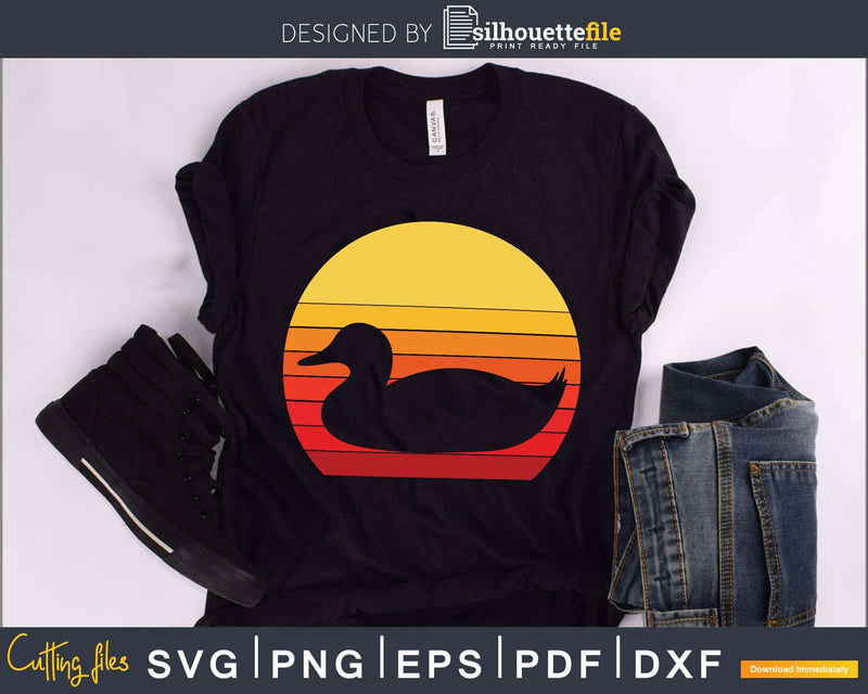 Duck Retro vintage Style svg cut design cutting print-ready
