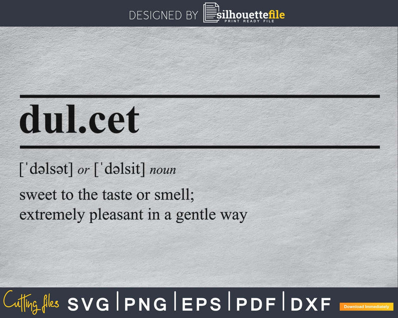 Dulcet definition svg printable file