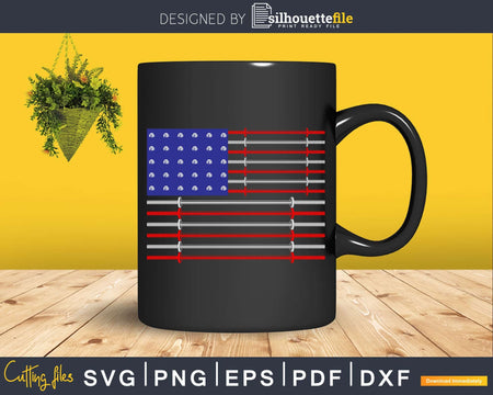 Dumbbell American Flag Workout Gym Fitness Svg Dxf Cut Files