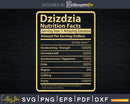 Dzizdzia Nutrition Facts Father’s Day Gift Svg Dxf