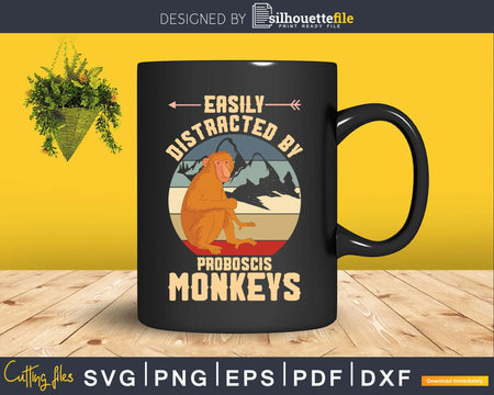 Easily Distracted by Proboscis Monkeys Svg Png Digital