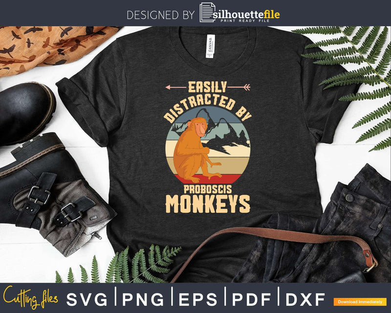 Easily Distracted by Proboscis Monkeys Svg Png Digital