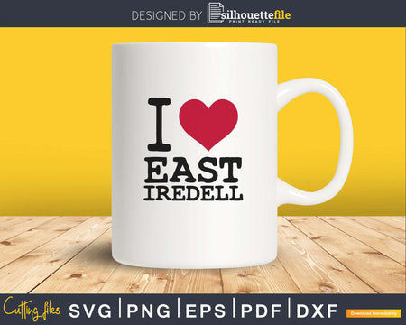 East Iredell I Love Heart Texas svg png cut file for