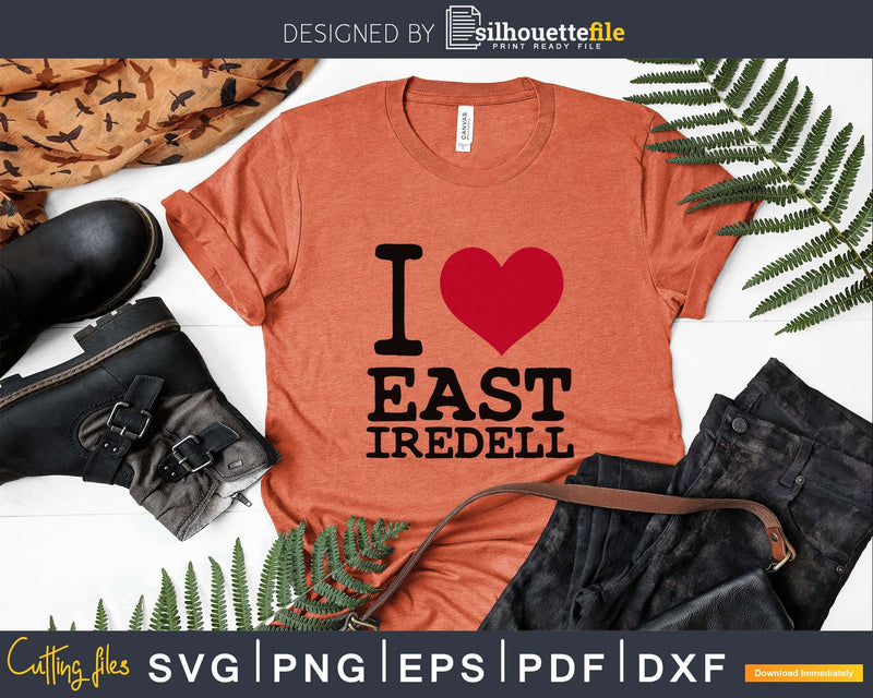 East Iredell I Love Heart Texas svg png cut file for