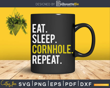 Eat Sleep Cornhole Repeat Svg Dxf Png Cricut File