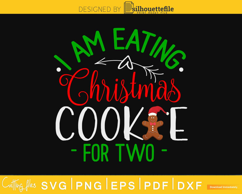 Eating Christmas Cookies For Two SVG DXF Cut File