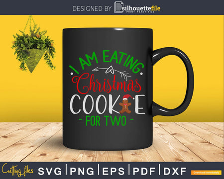 Eating Christmas Cookies For Two SVG DXF Cut File