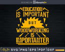 Education Is Important But Woodworking Funny Carpenter Svg
