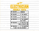 Electric Cable Lineman funny electrician hourly rate svg