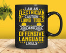 Electrician Gifts Funny Caution Flying Tools Lineman Svg