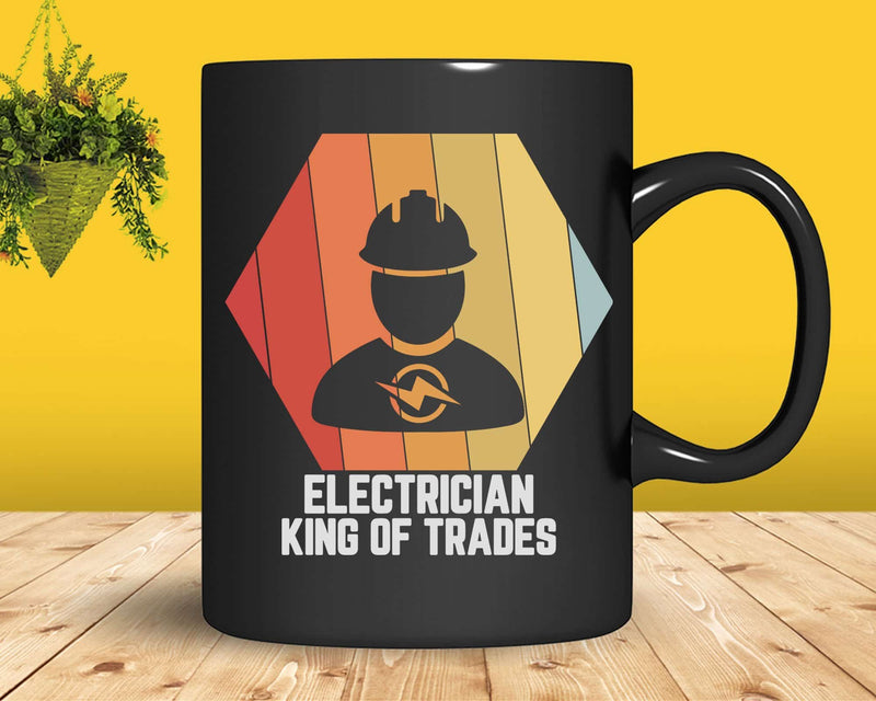 Electrician King Of Trades Funny Retro Vintage Husband Dad
