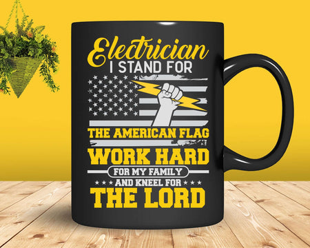 Electrician Patriotic American Flag I Stand Lineman Svg Png