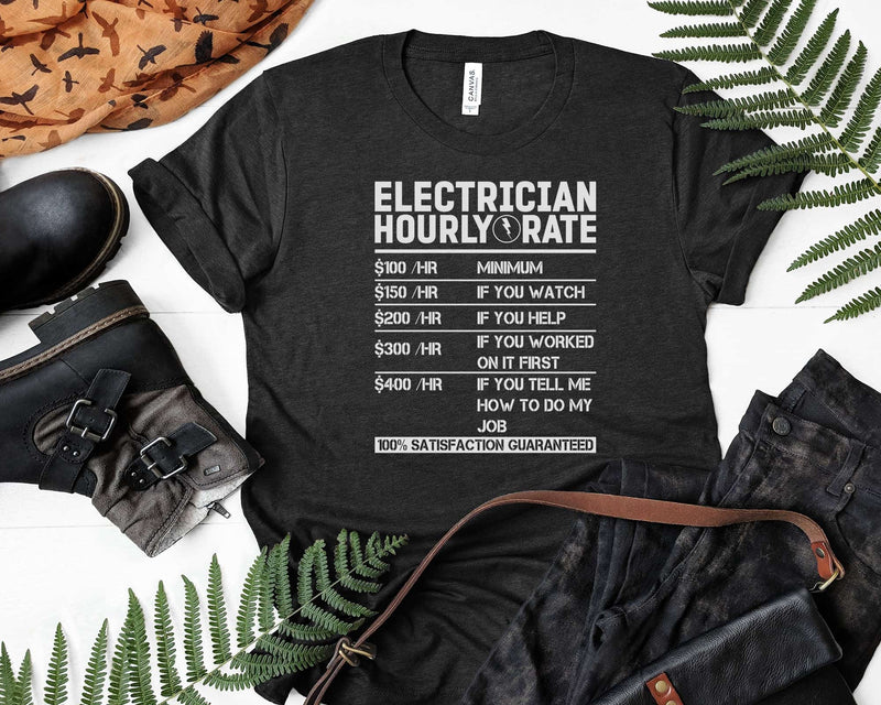 Electrician Hourly Rate Funny Lineman Dad Vintage Svg Png