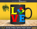 Elephant Lovers Autism Awareness Love Svg Dxf Png Cut File