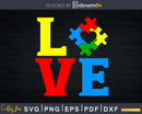 Elephant Lovers Autism Awareness Love Svg Dxf Png Cut File