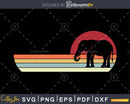 Elephant Retro vintage Style cricut cut svg png silhouette